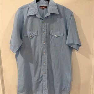 Sheplers Light Blue Short-Sleeve Western Shirt Sz 16